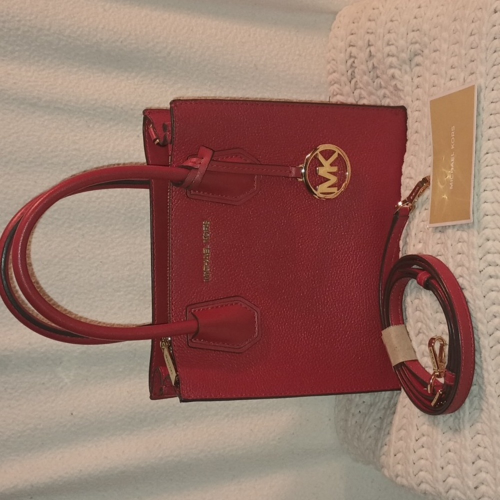 Michael Kors Red Leather Crossbody